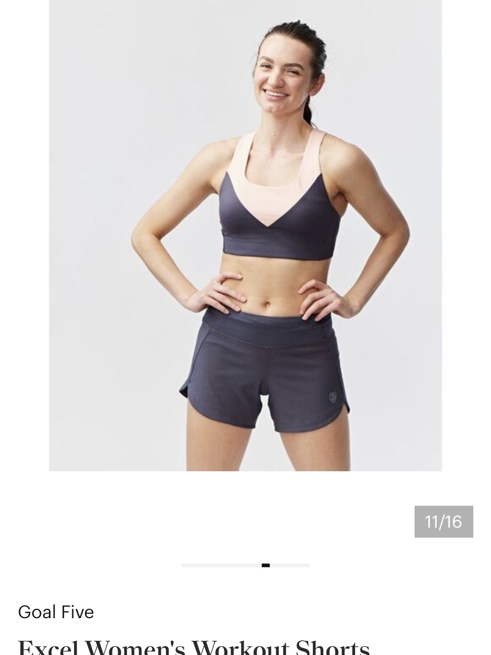 (443)High-Waist Women's Athletic Shorts — Black - Picture 4 of 8